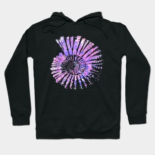 Nautilus Shell Design in Purples Paint Pattern Hoodie